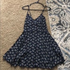 Floral dress with corset back and side zipper